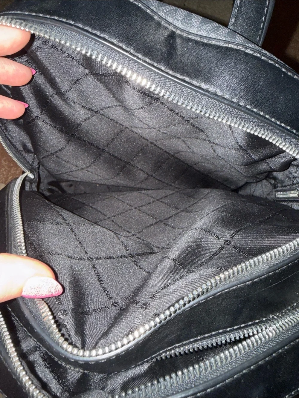 Michael Kors Black and Gray Logo Backpack